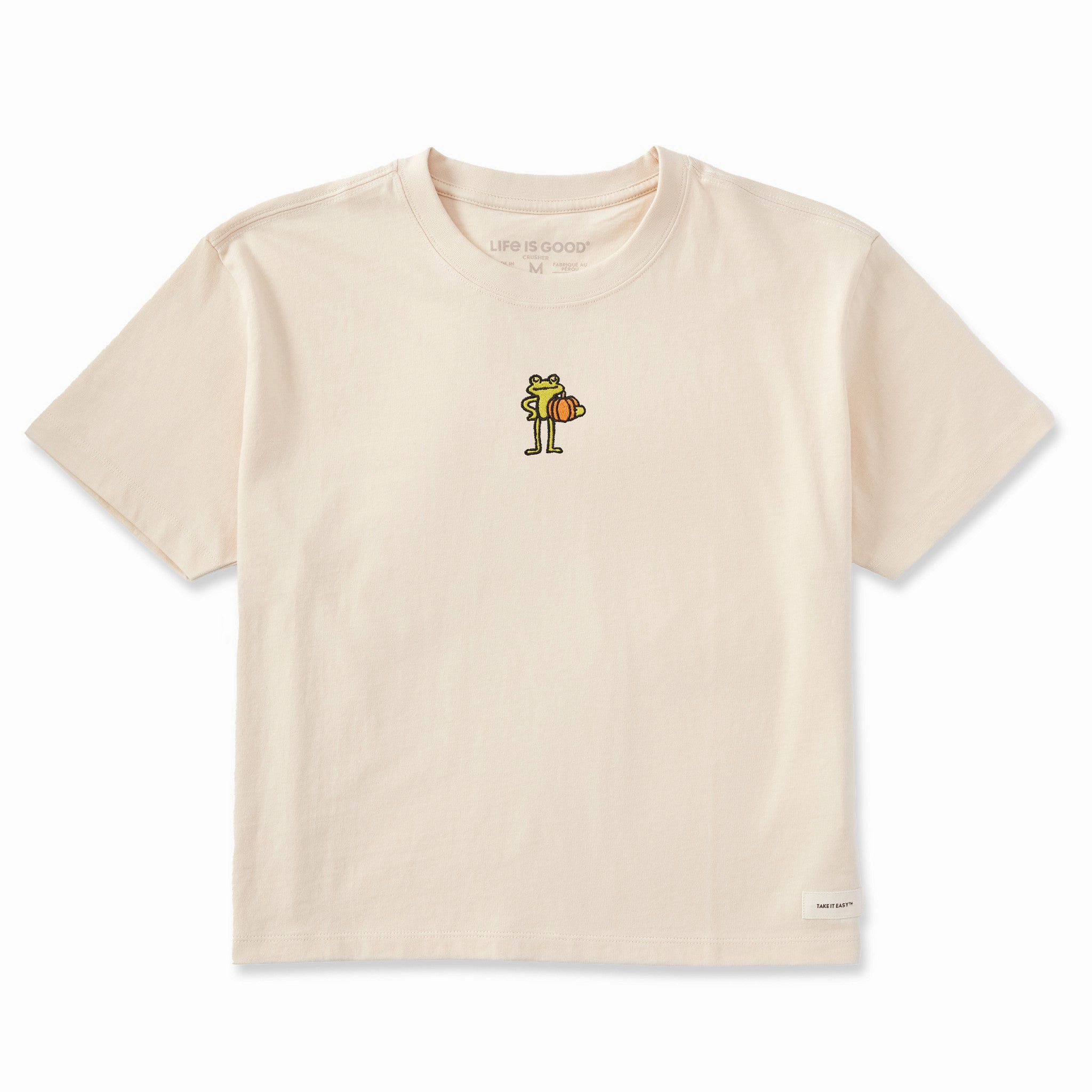 Vintage Wash Flexible Comfort Women's Pumpkin Frog Short Sleeve Crusher Boxy Tee