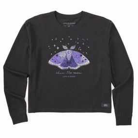 Women's Chase the Moon Long Sleeve Crusher Boxy Tee UV Protective Fabric
