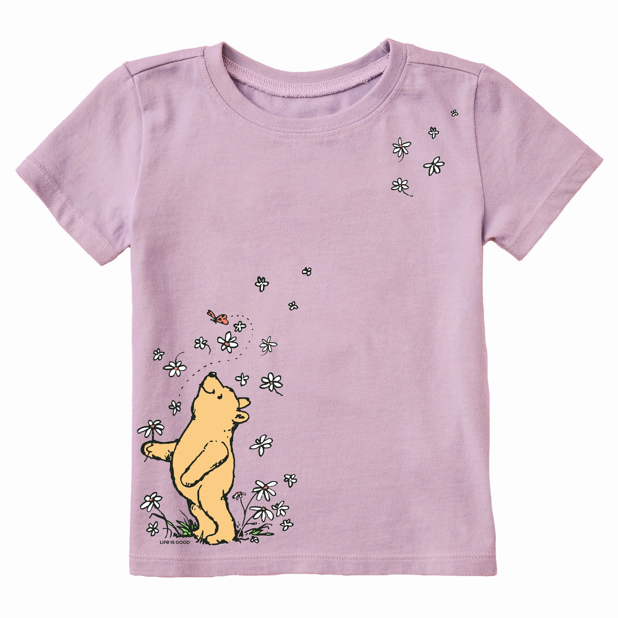 LightweightBlend Printed uniqueness Toddler Winnie Flowers Short Sleeve Crusher Tee