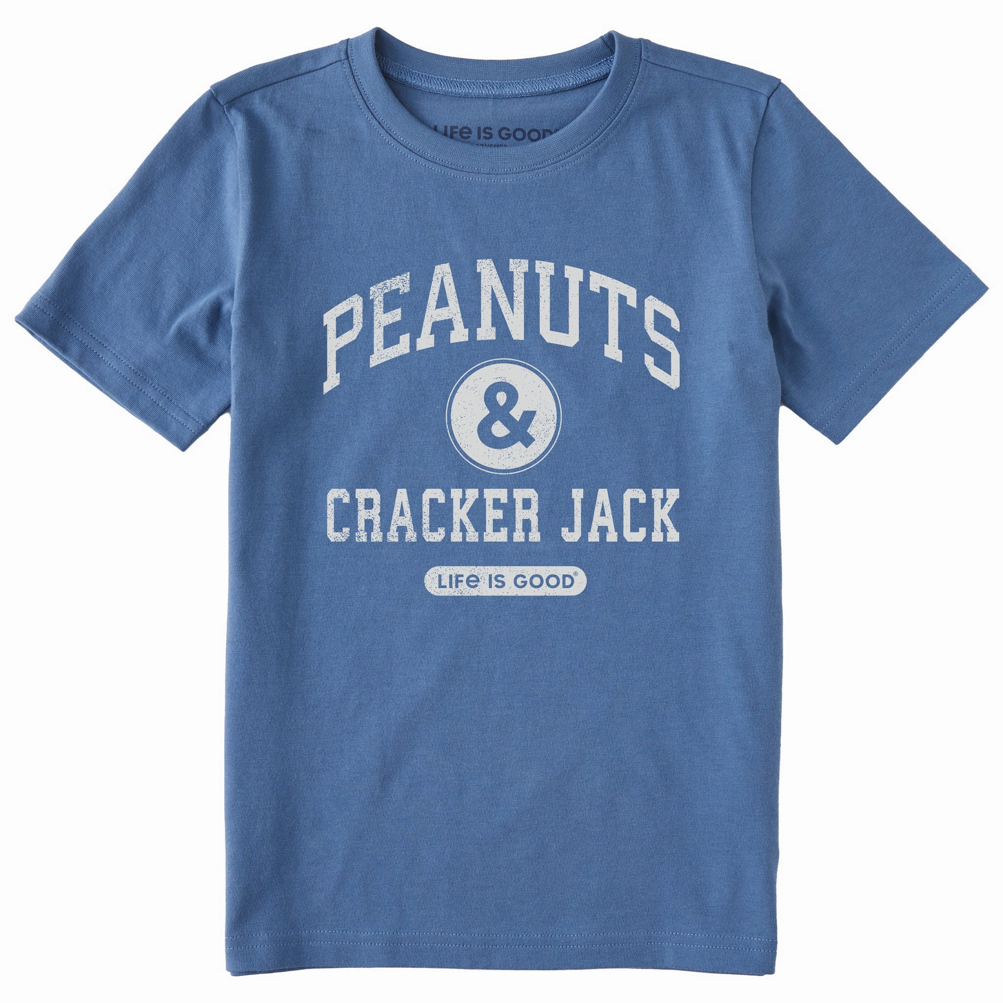 Kids Peanuts and Cracker Jack Short Sleeve Crusher Tee Cozy Design Reinforced Shoulder Seams