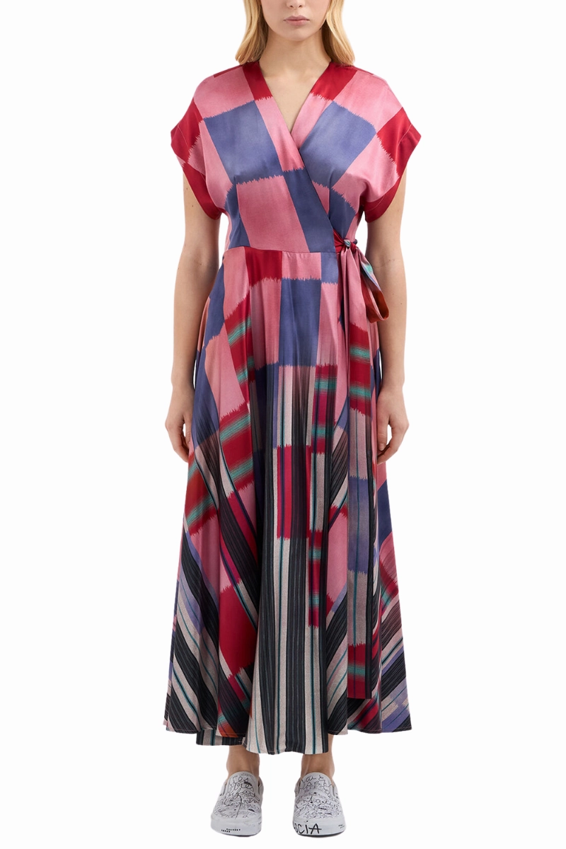 Seasonal Must-Have Polite Vibe ADANASTR Silk Wrap Dress