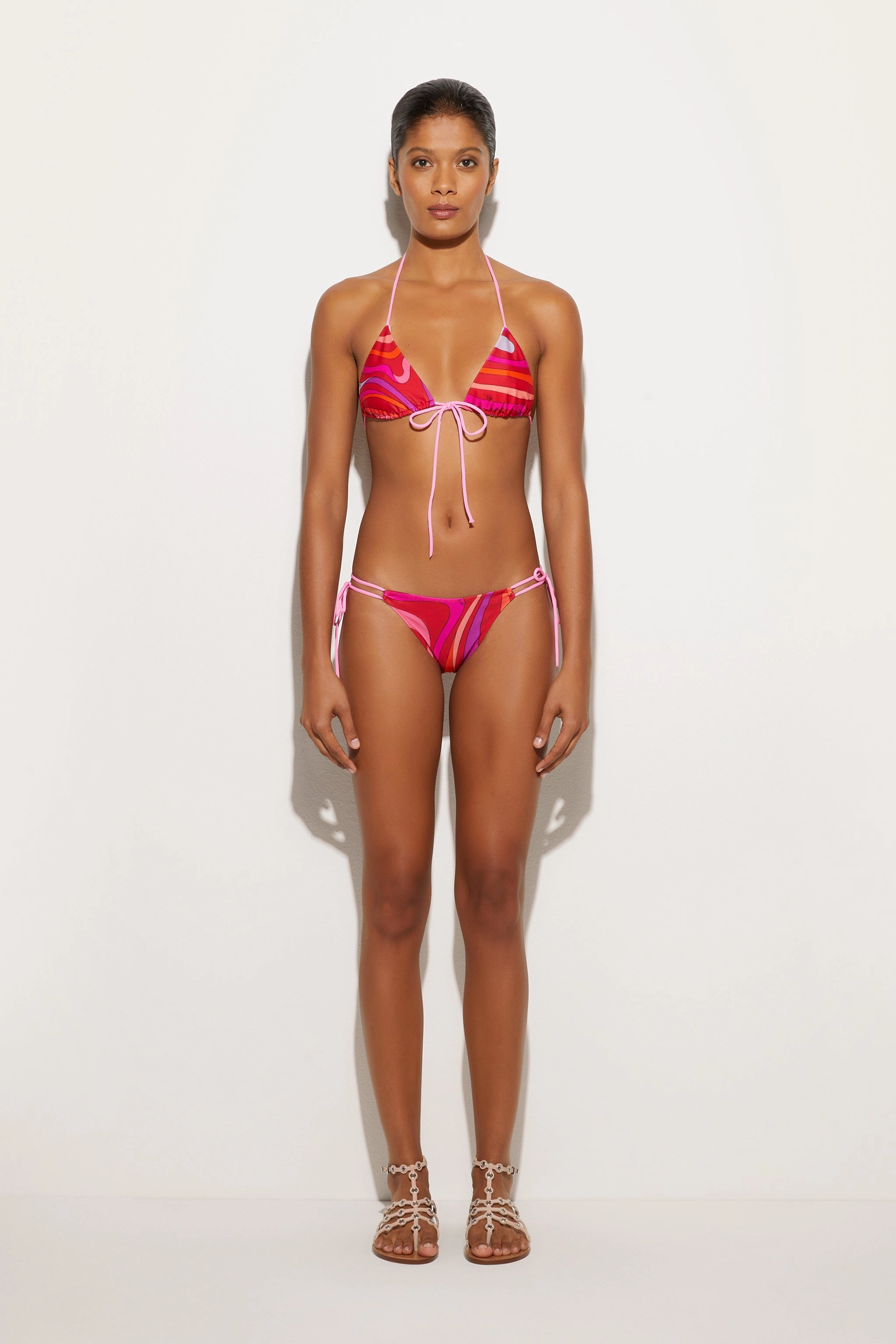 Marmo Print Adjustable Bikini Brief Anti Chlorine Technology