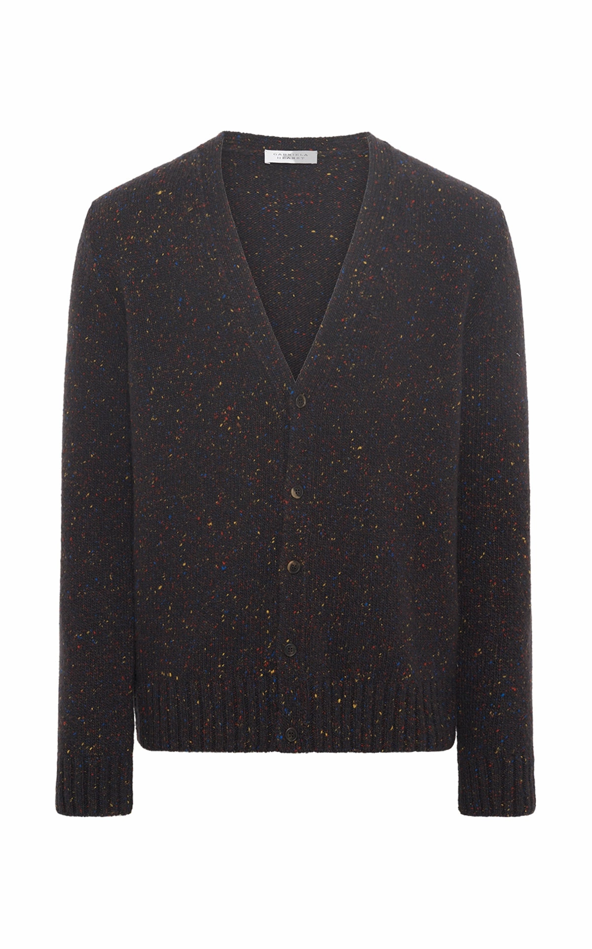Ailis Knit Cardigan in Charcoal Multi Speckle Cashmere Multi Layer Weaving