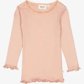 Rib T-Shirt Lace LS | Baby - rose dawn Quality Fabric