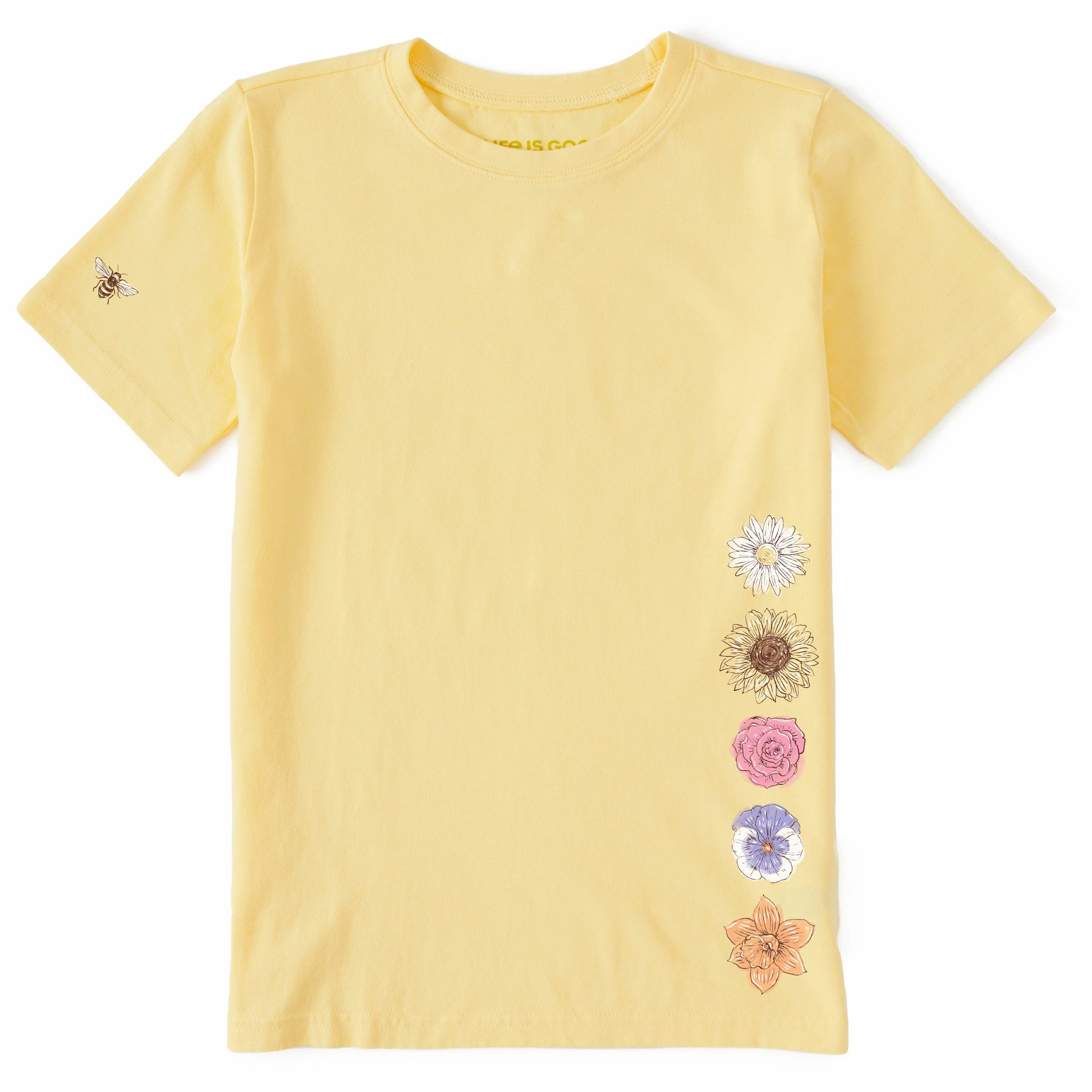 Versatile Piece Kids Watercolor Flower Stack Short Sleeve Crusher Tee