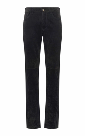 Anthony Five Pocket Pant in Black Suede Thermal regulation Neutral Look