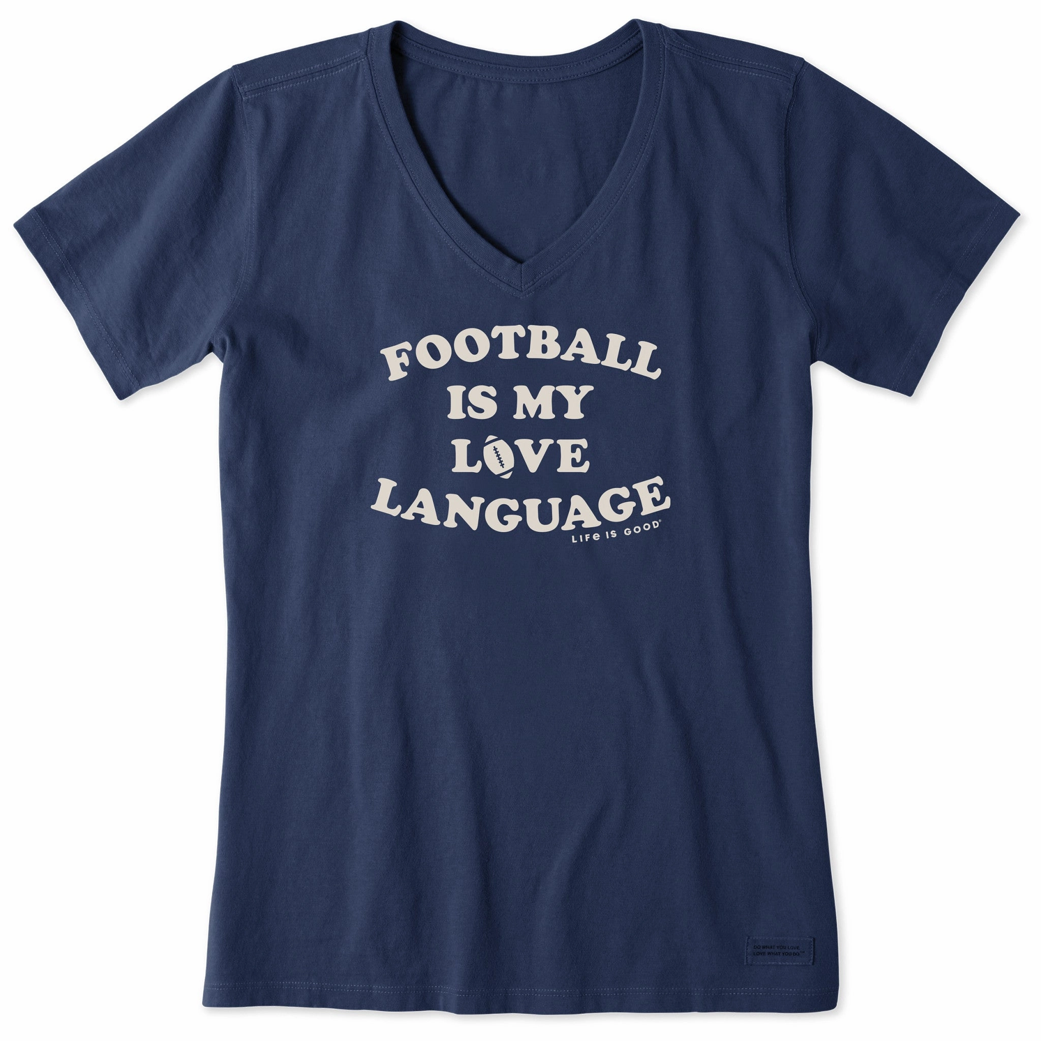 DoubleStitched Seams Women's Football is My Love Language Short Sleeve Vee