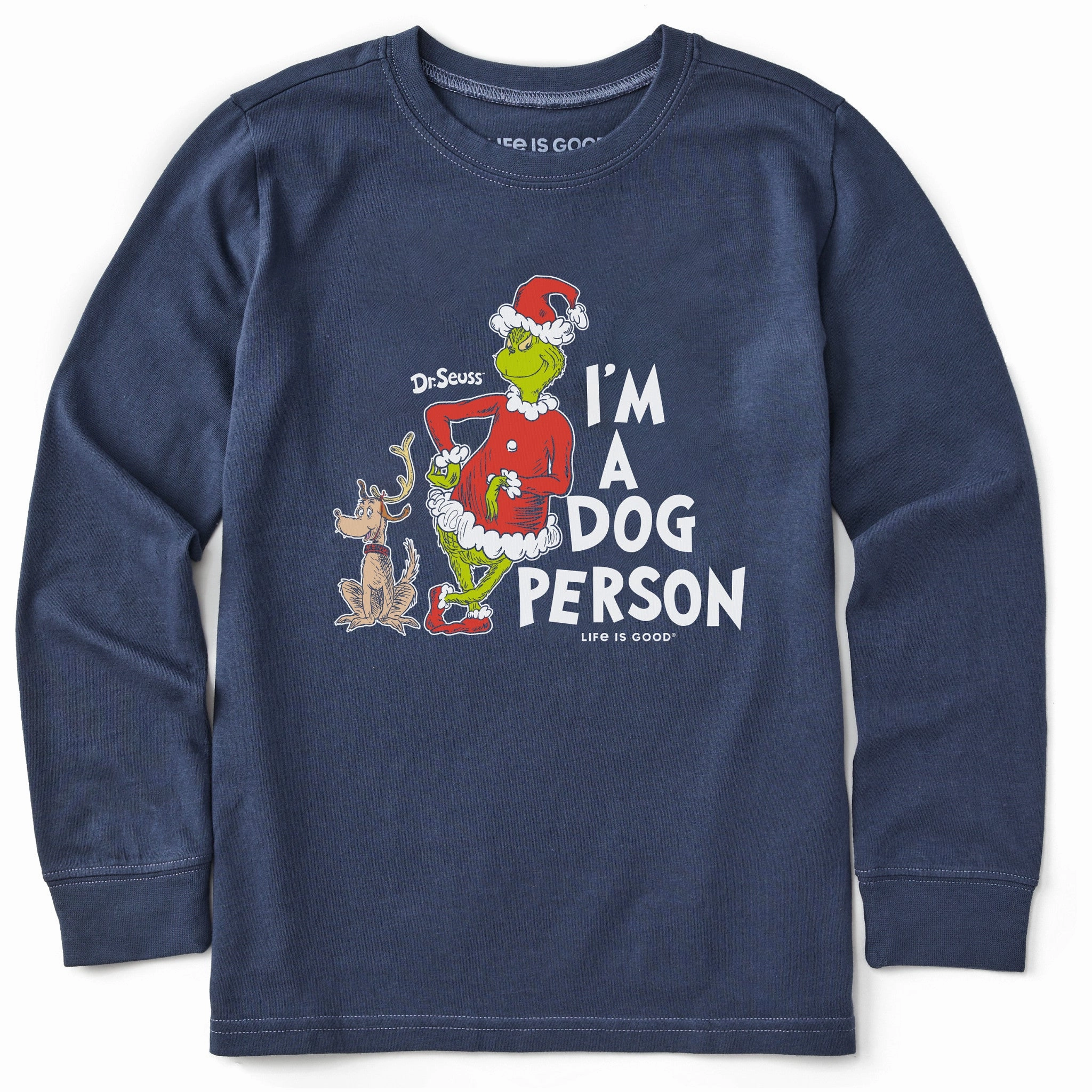 Perfect Fit Kids I'm a Dog Person Grinch Long Sleeve Crusher Tee