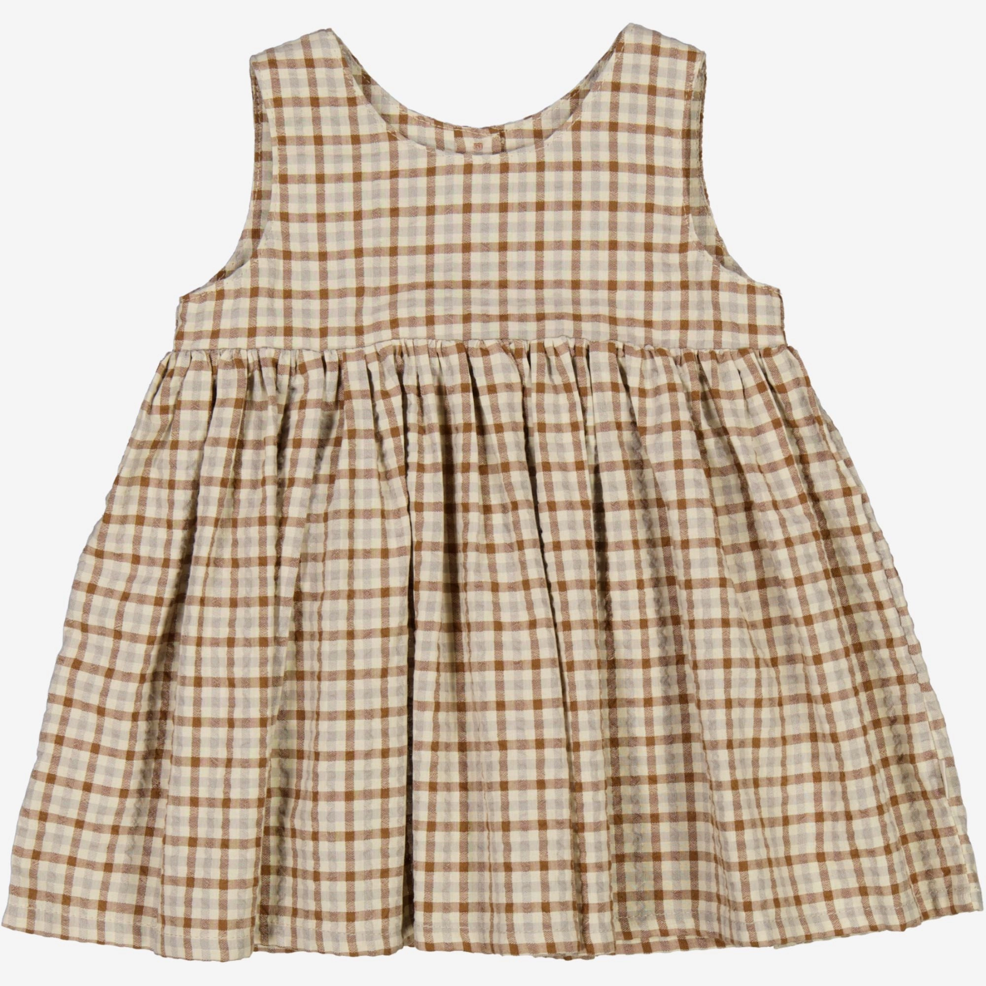 Pinafore Wrinkles | Baby - golden dove check Sleek Texture