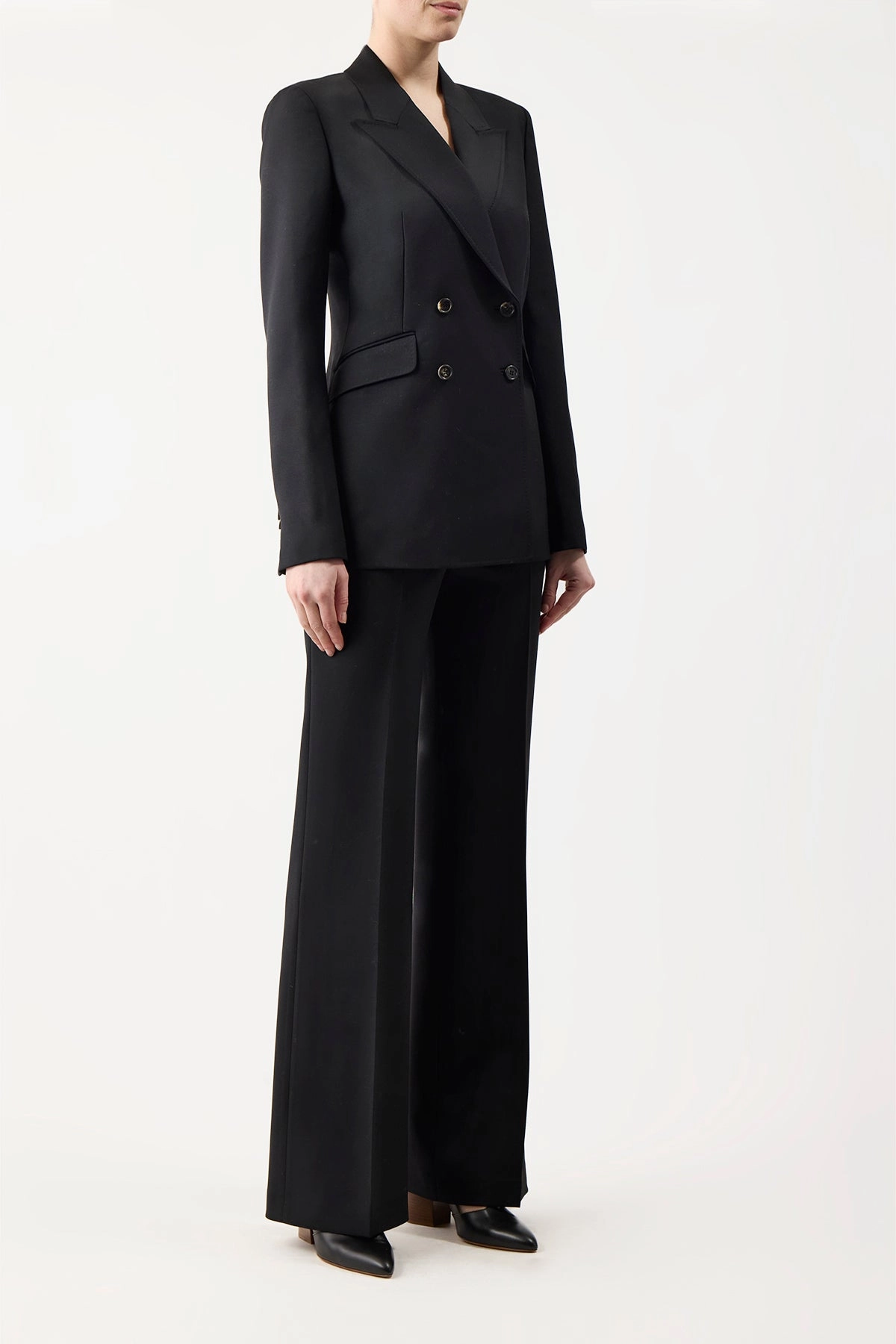 Angela Blazer in Black Sportswear Wool Smart Tailoring