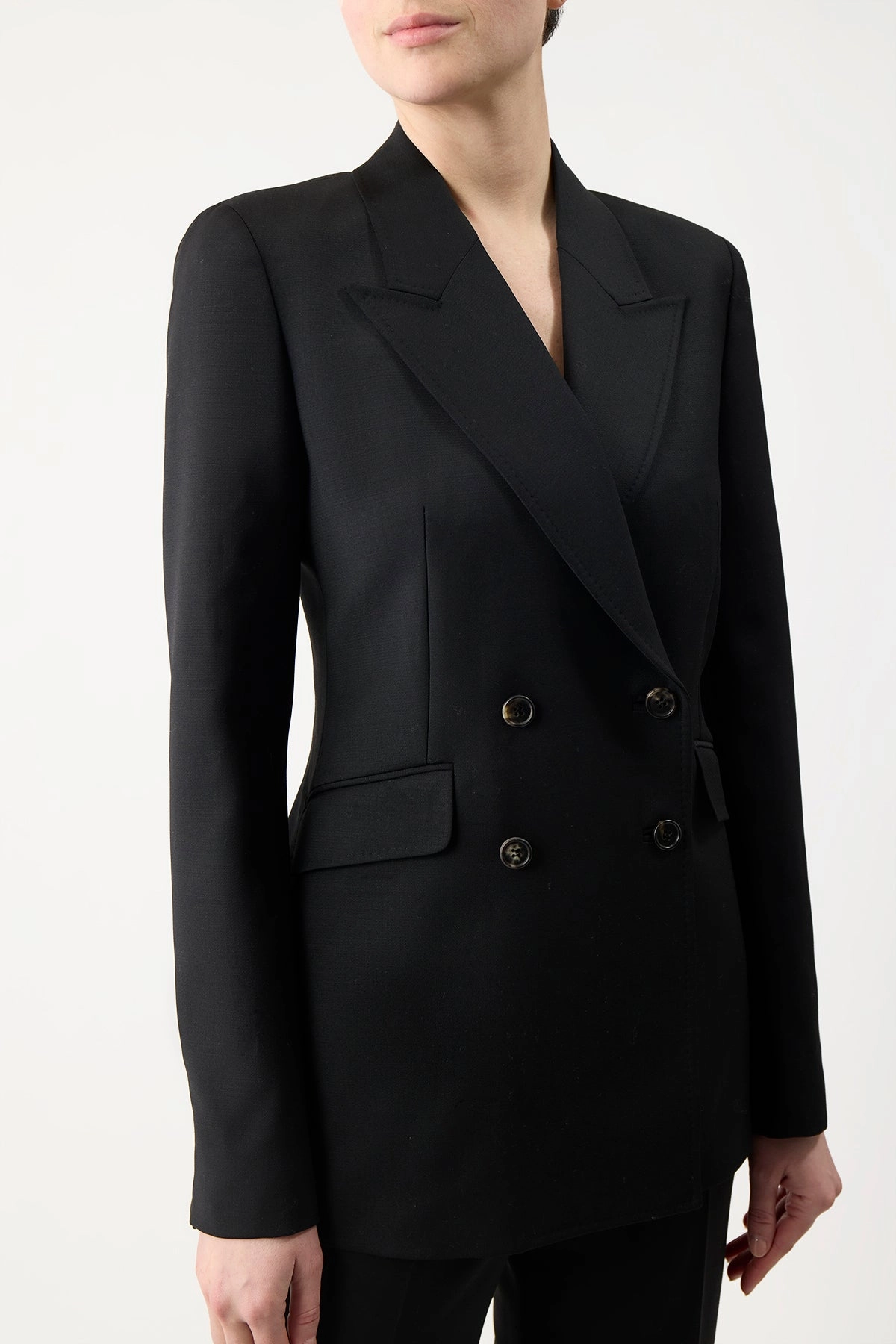 Angela Blazer in Black Sportswear Wool Business Wearable