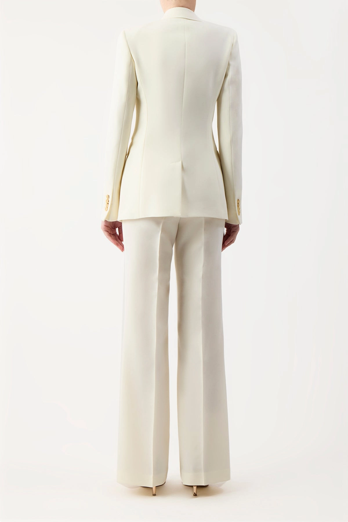 Angela Blazer in Ivory Sportswear Wool Business Wear