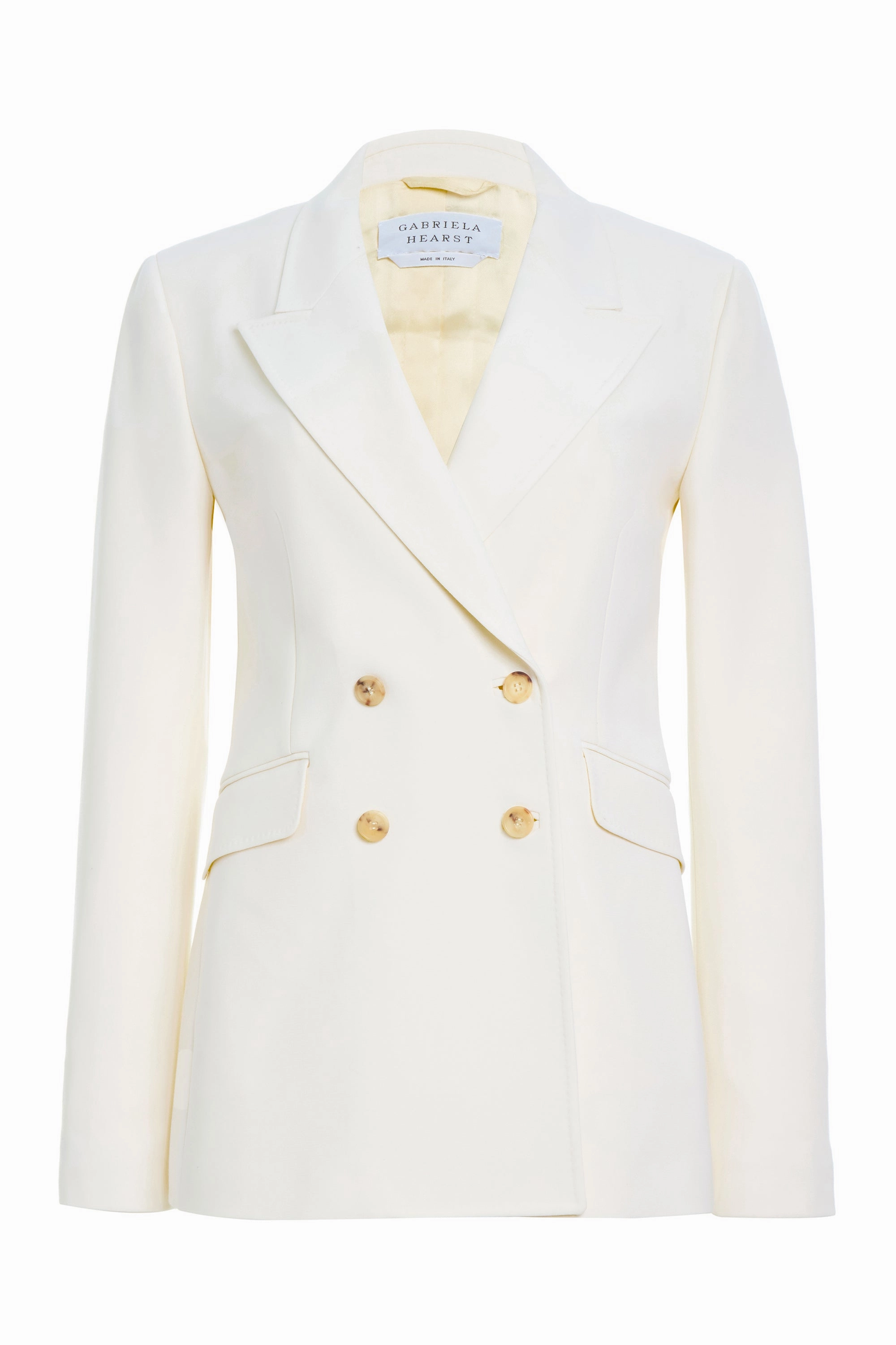 Angela Blazer in Ivory Sportswear Wool Advanced Thread Tensioning