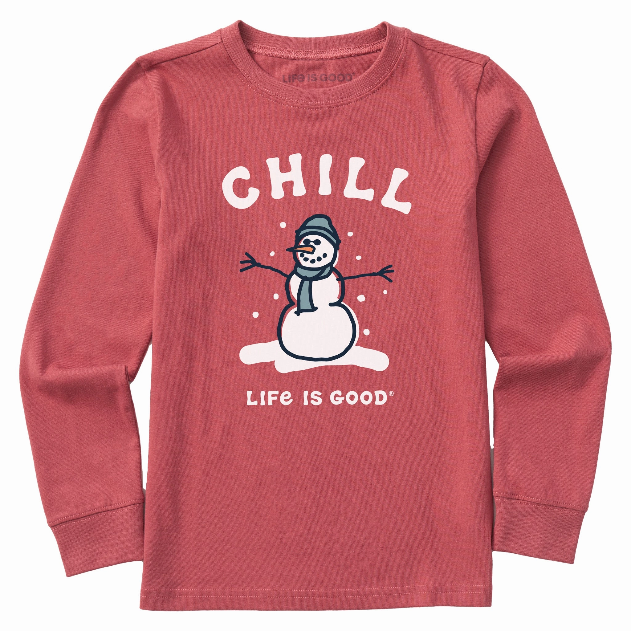 Kids Chill Snowman Long Sleeve Crusher Tee Seasonal Layering