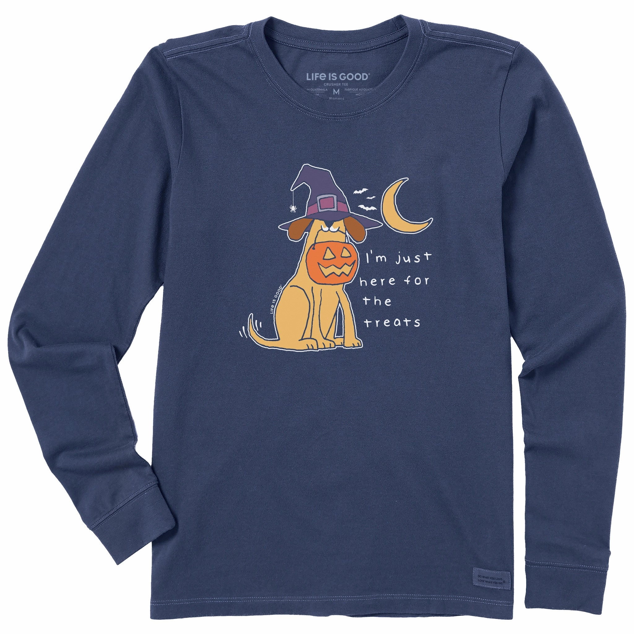 Women's I'm Just Here For the Treats Dog Long Sleeve Crusher Tee Fit for Everyone
