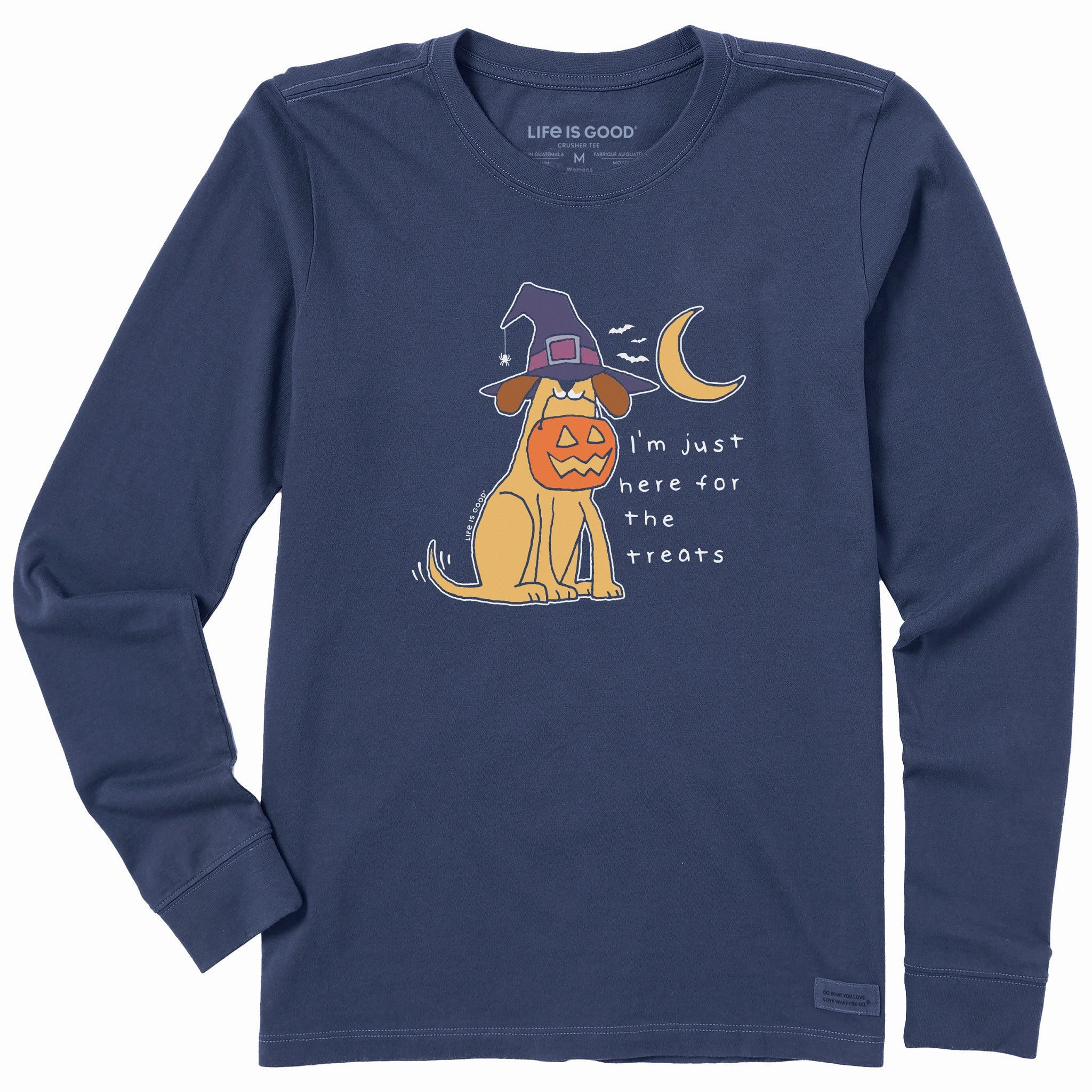 Women's I'm Just Here For the Treats Dog Long Sleeve Crusher Tee Long sleeved warmth Breathable Fit Design