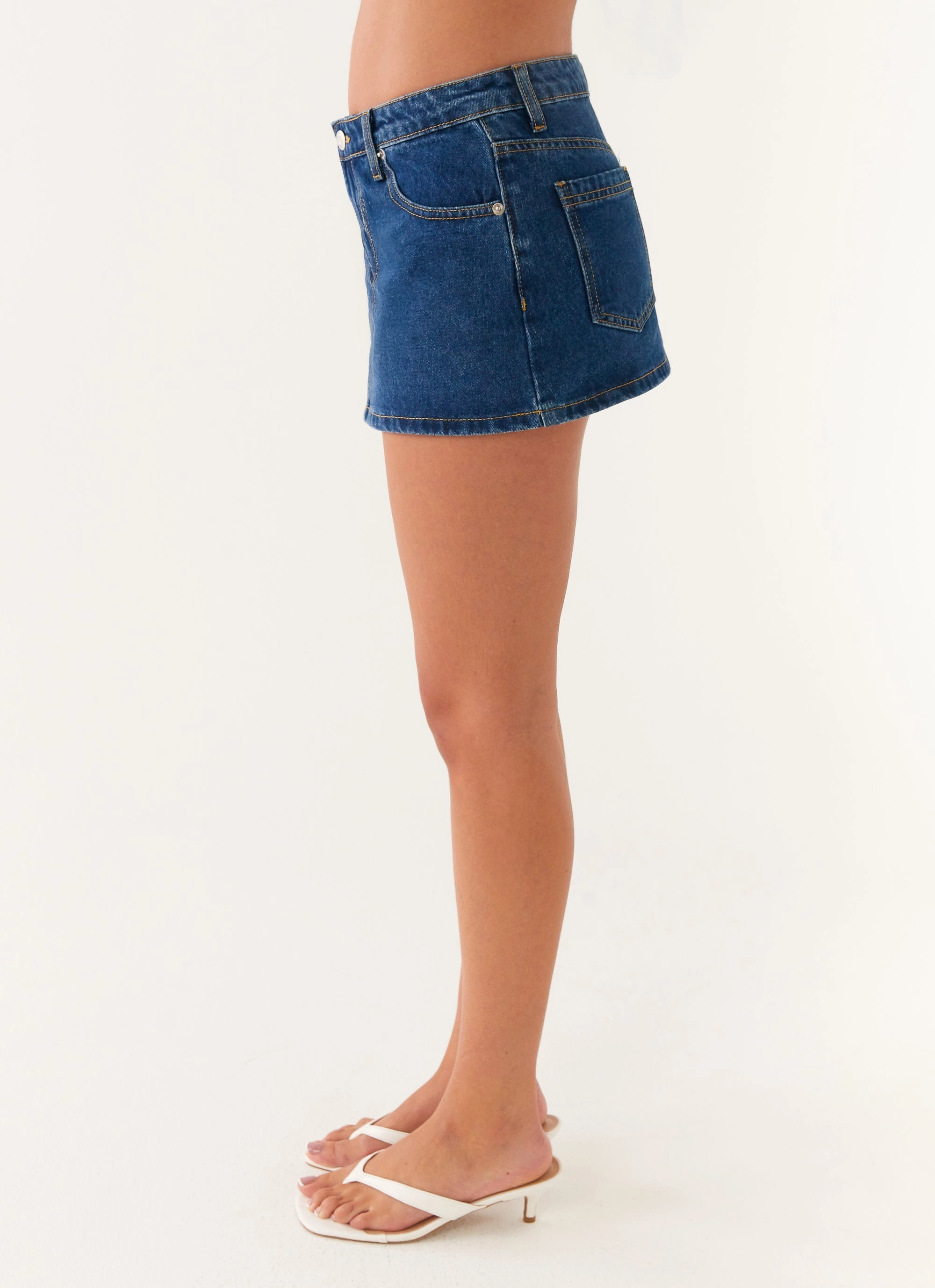 Runway Ready Maysa Low Rise Mini Skirt - Dark Blue