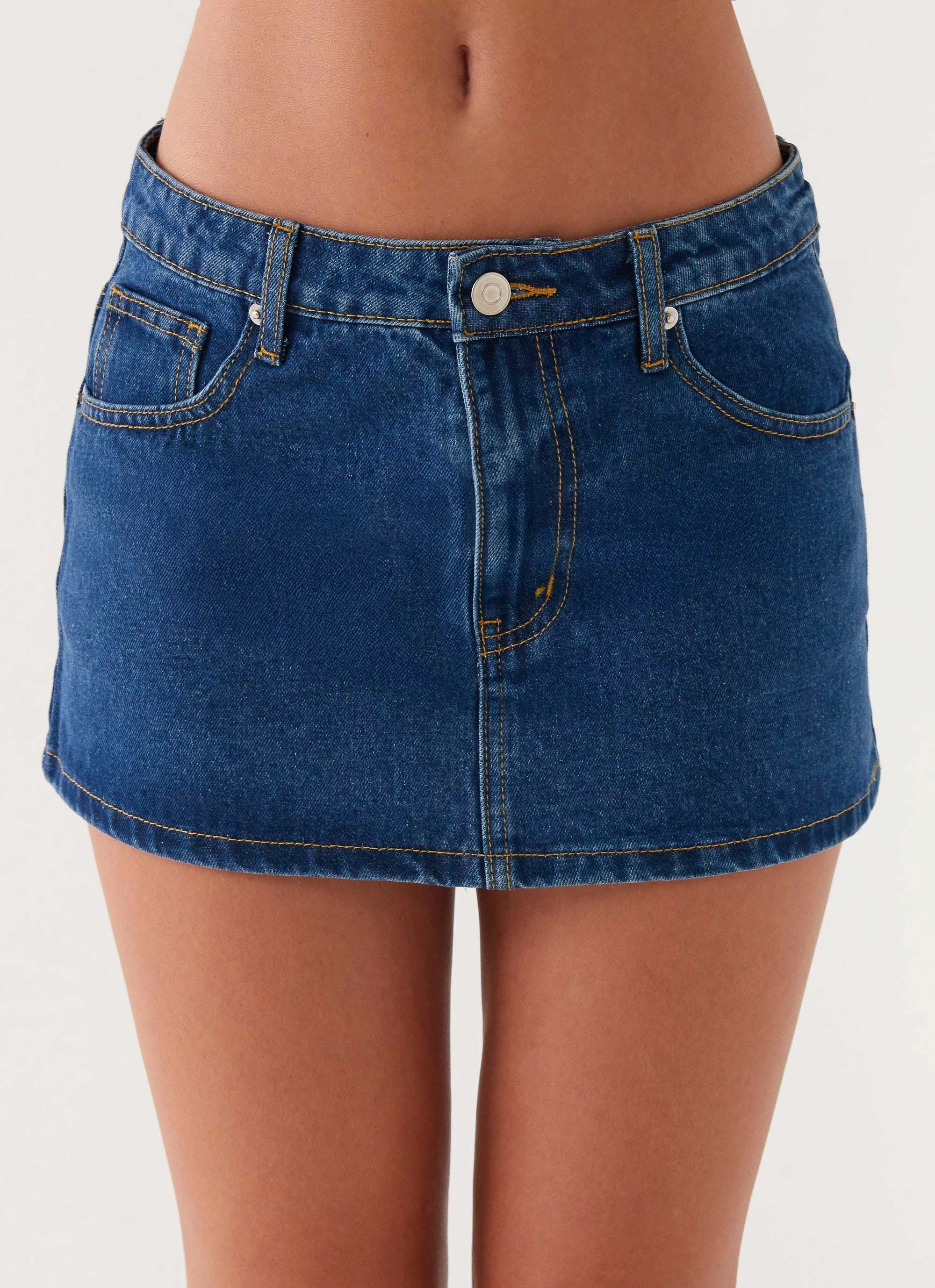 Non Irritating Seams Maysa Low Rise Mini Skirt - Dark Blue