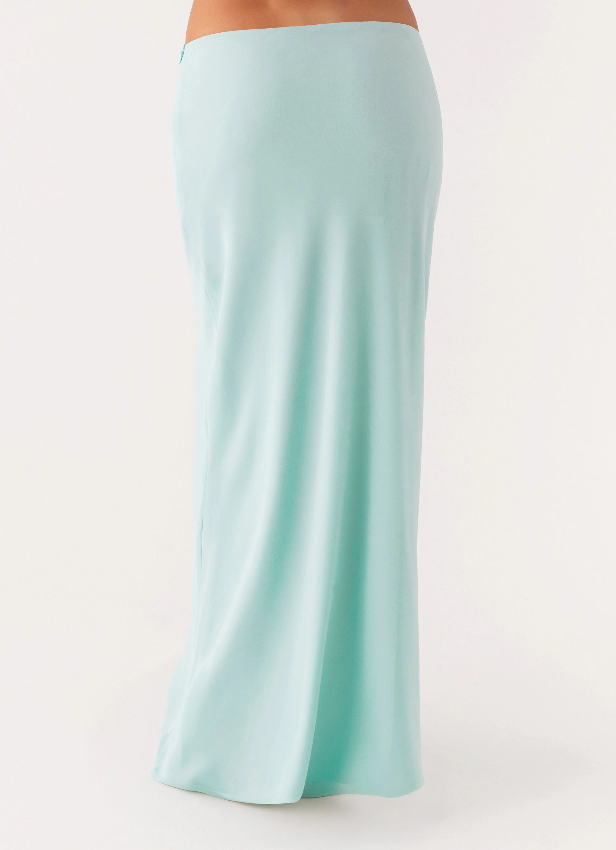 Another Life Chiffon Maxi Skirt - Pale Blue Light Moodboard