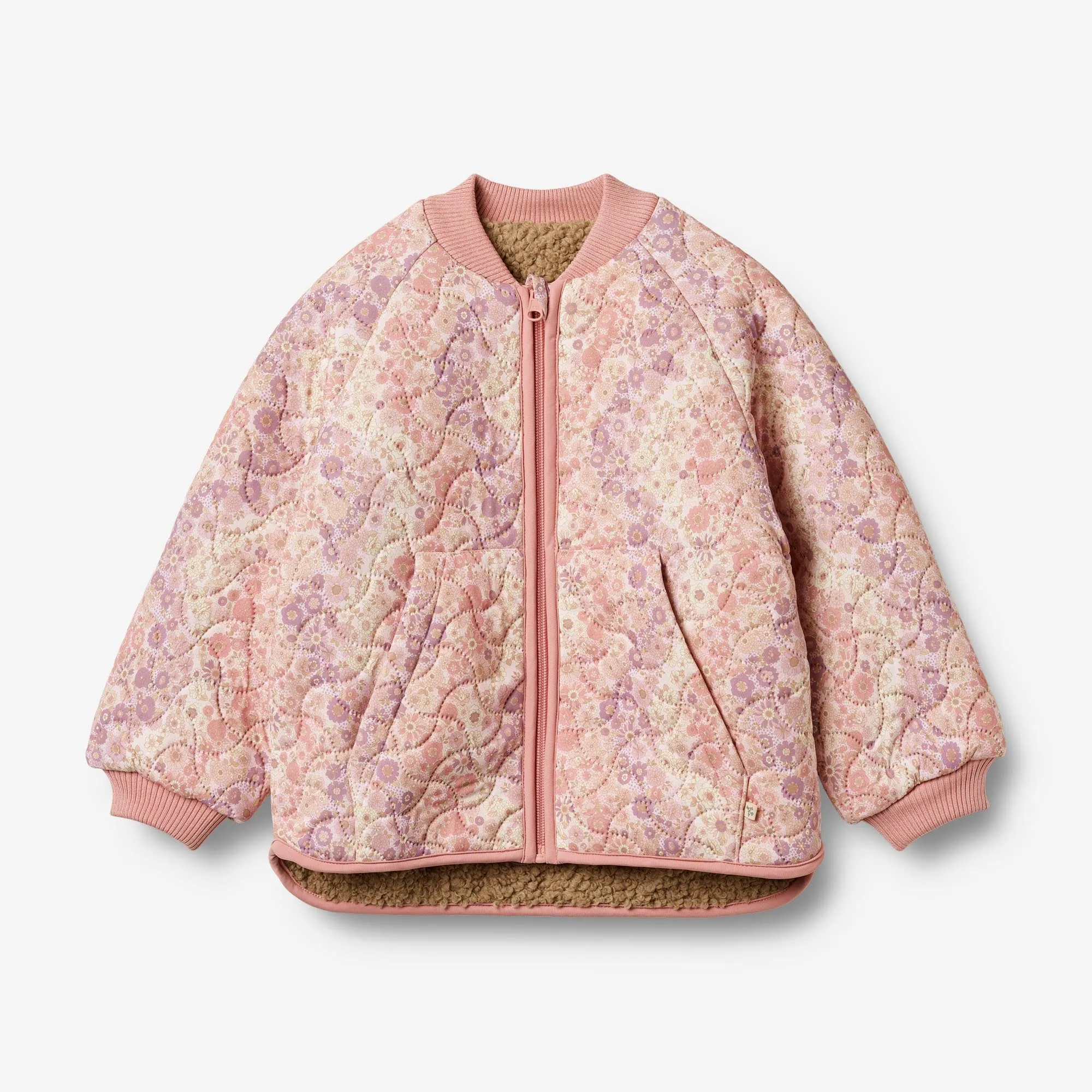 Reversible Thermo Jacket Lake - lilac flower rainbow Layered Hem Design Midweight Layer