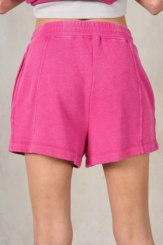 Seam Detailing Terry Shorts Ventilated Back Panels Active Shorts