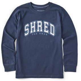 Kids Shred the Gnar Arch Long Sleeve Crusher Tee Moisture Management Technology Perfect for Vacation