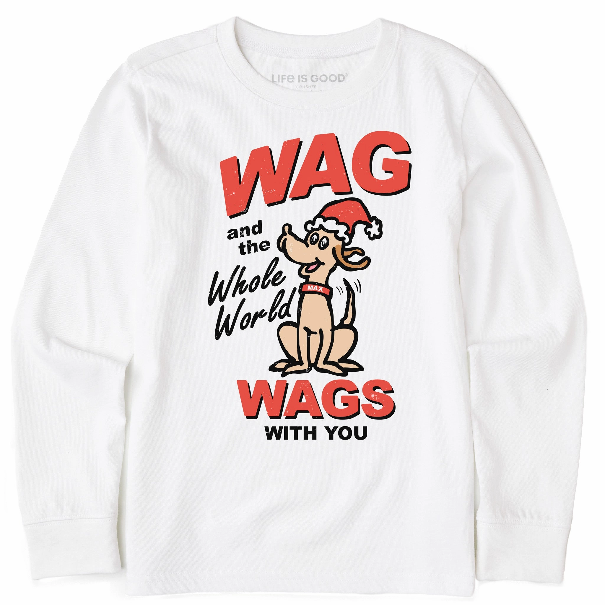 Kids Retro color Max Wags Long Sleeve Crusher Tee Bold Look Bohemian