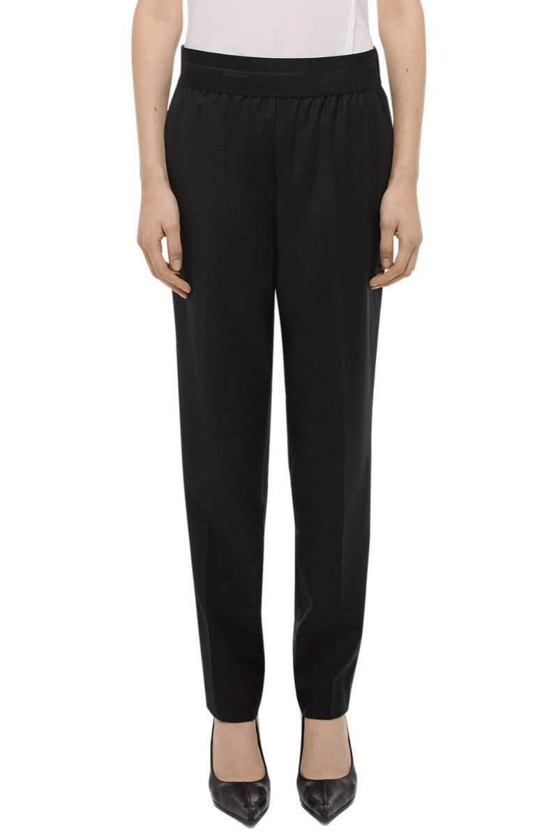 Relaxed Design Wear Tapered Wool Trousers
