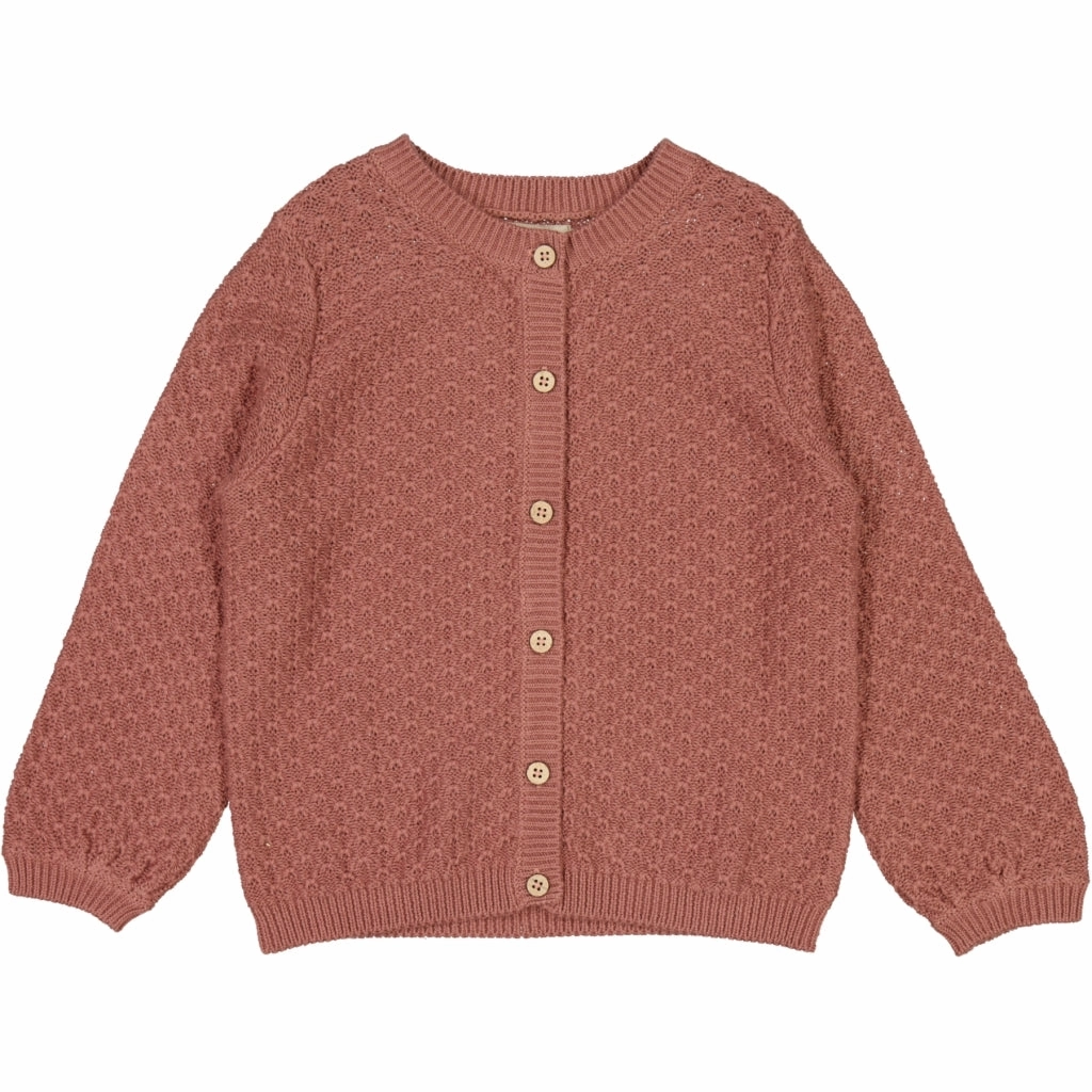 Reinforced Hems Polo Neckline Knit Cardigan Magnella - rose cheeks