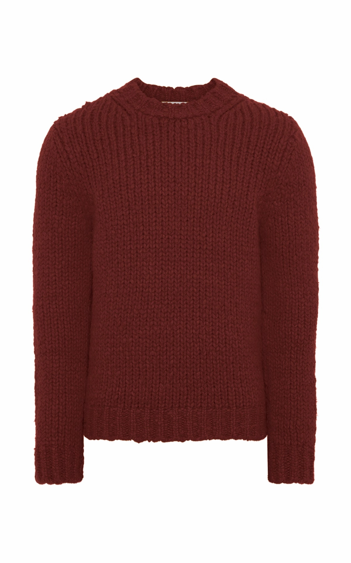 Twisted Cable Pattern Lawrence Knit Sweater in Burnt Sienna Welfat Cashmere