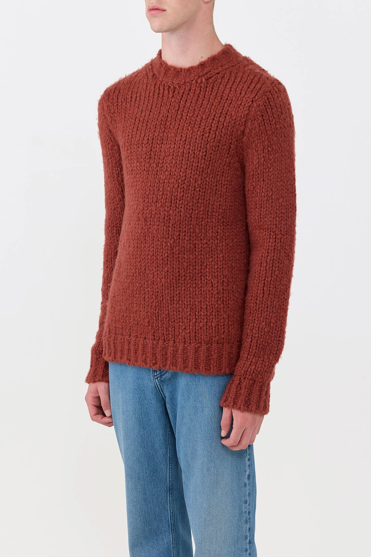 Lawrence Knit Sweater in Burnt Sienna Welfat Cashmere Home Trend