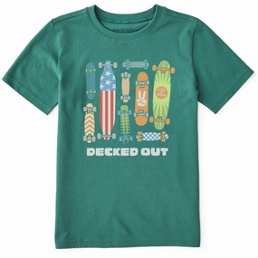 Kids Decked Out Skateboards Short Sleeve Crusher Tee Gym workout Comfy Essentials Wear