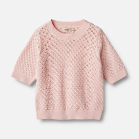 Texture Focus Knit Top S/S Alva - rose ballet