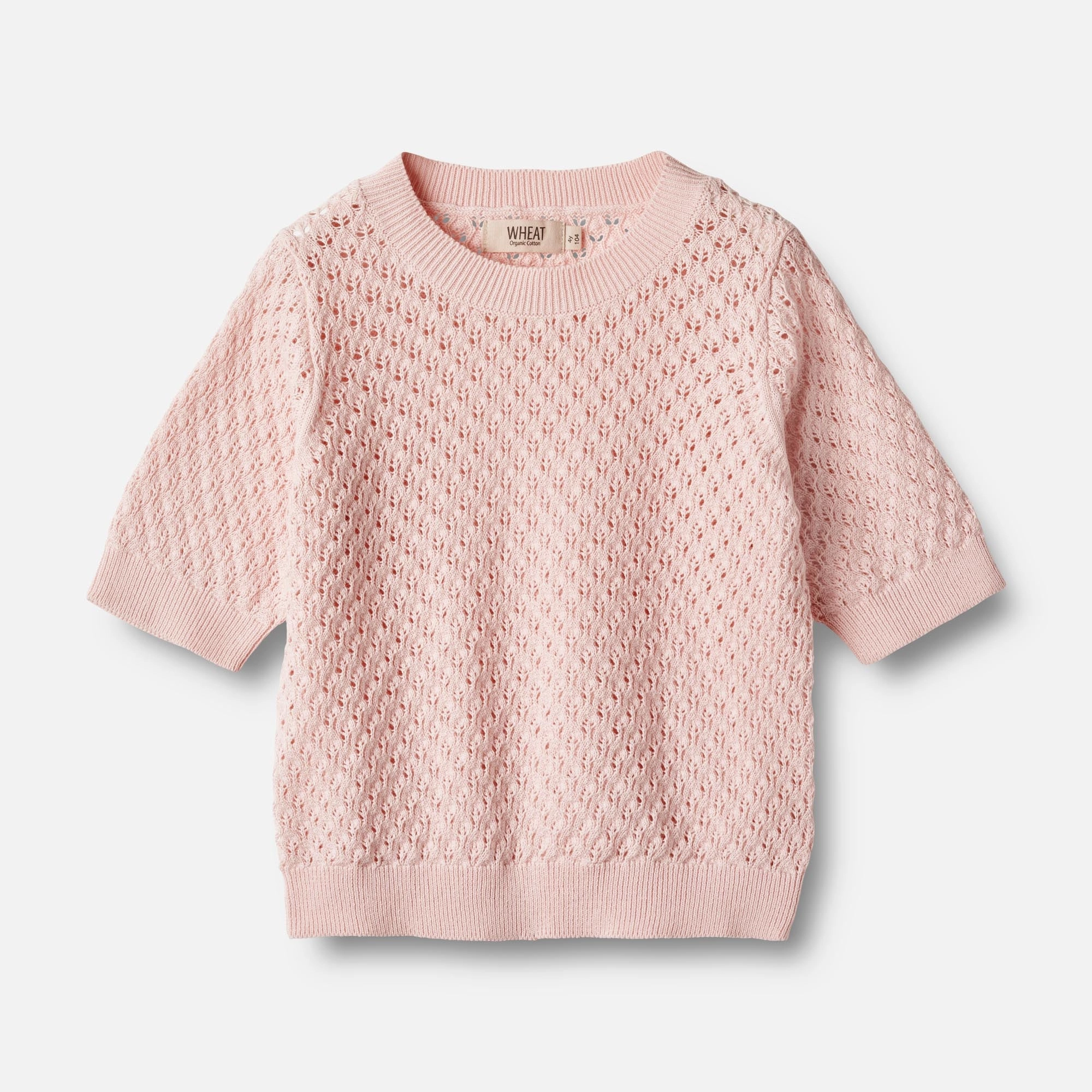 Knit Top S/S Alva - rose ballet Ribbed Hemline EcoFriendly Material Blend