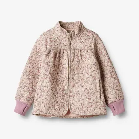Durable Double Stitching Adjustable Detachable Hood Thermo Jacket Thilde - clam multi flowers