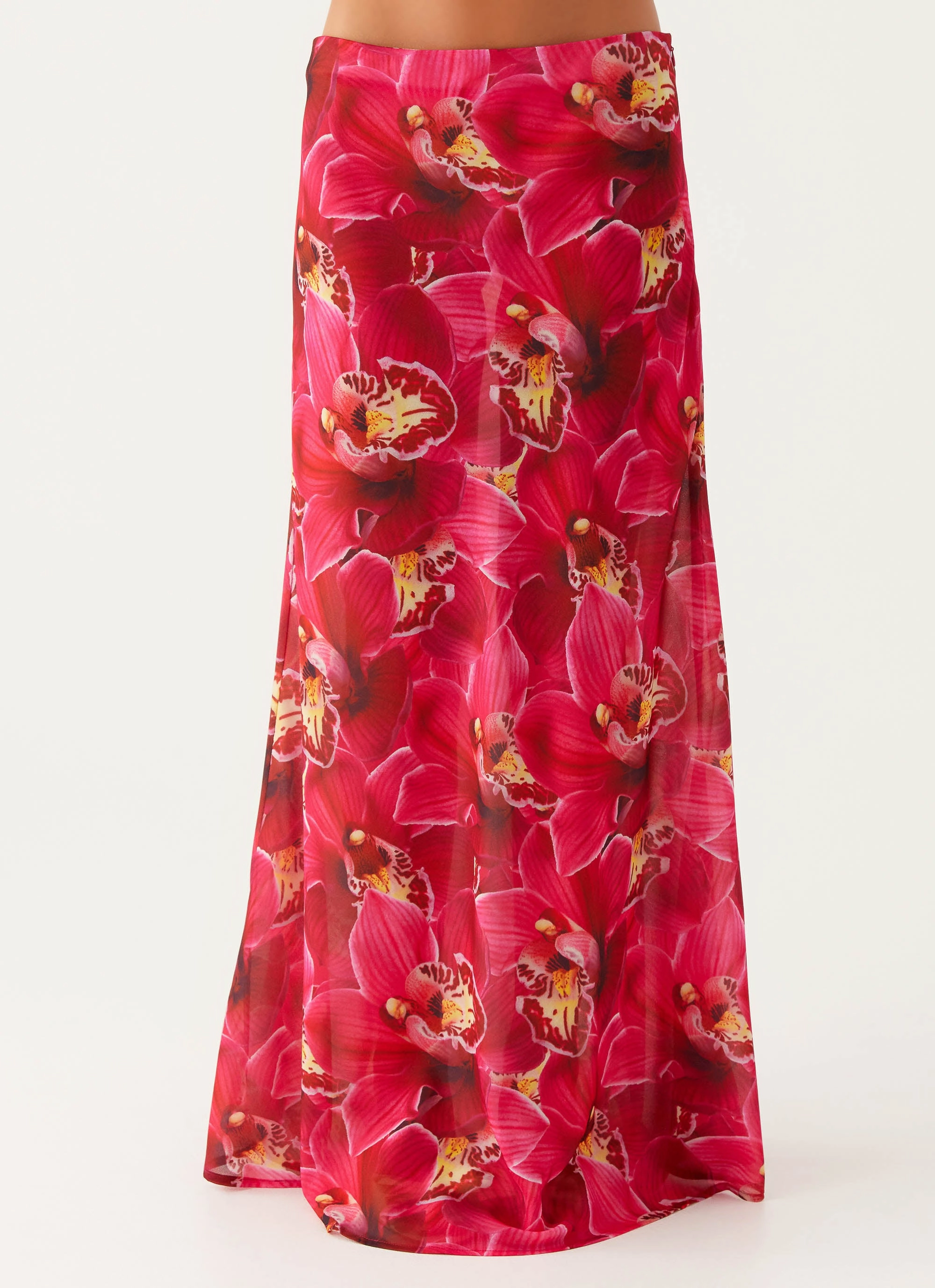 Ashley Maxi Skirt - Orchid Pink Global Inspiration Push Button Closure