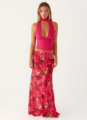 Ashley Maxi Skirt - Orchid Pink Airy Look Smart Casual
