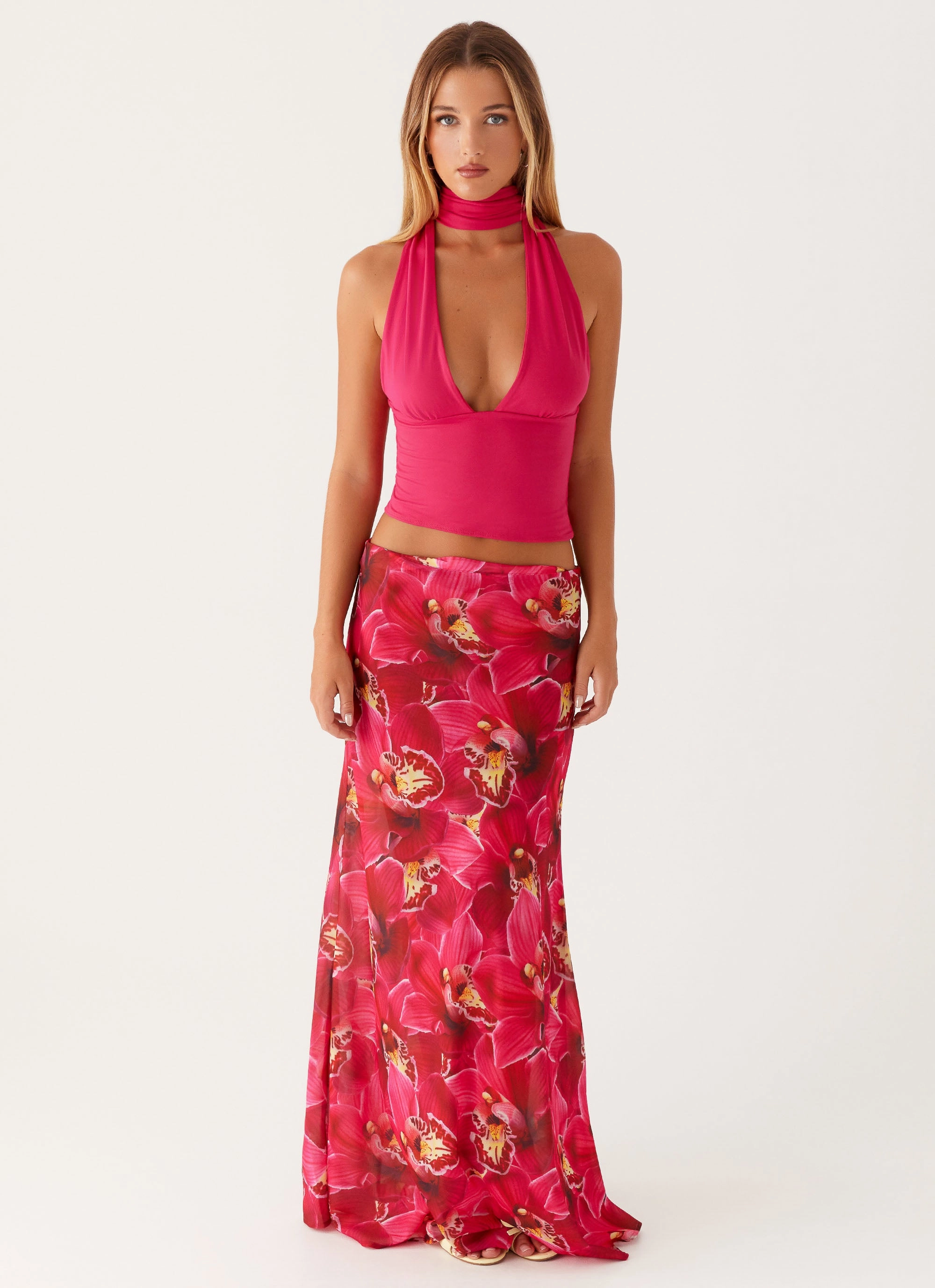 Ashley Maxi Skirt - Orchid Pink Airy Look Smart Casual