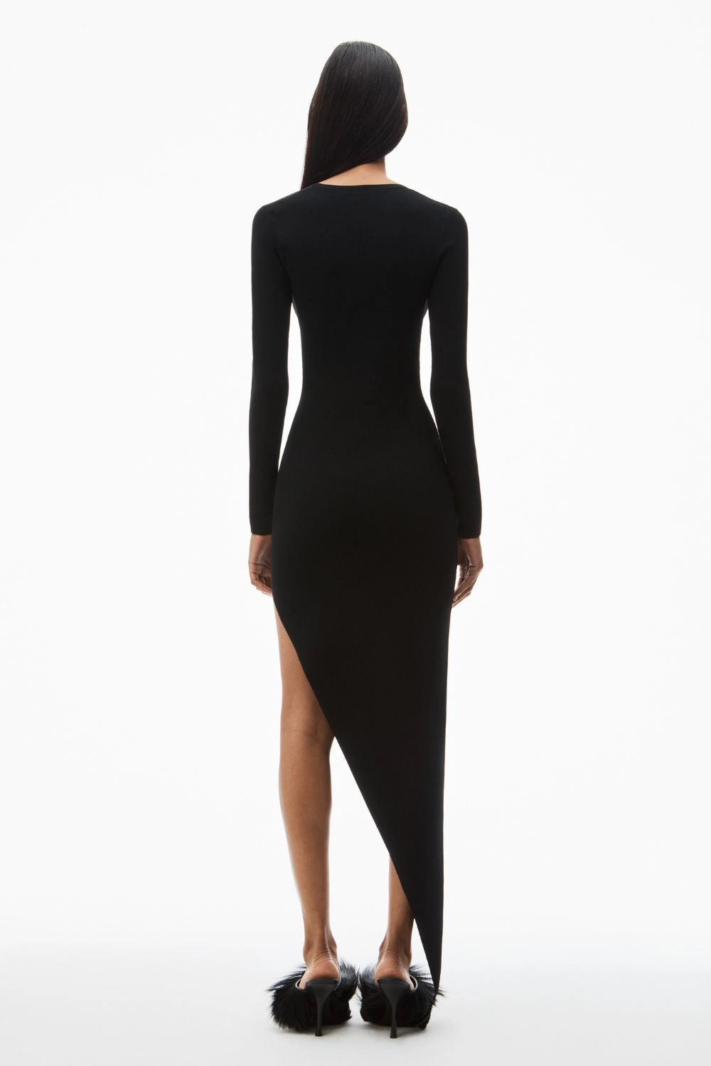 Asymmetric Long-sleeve Dress Versatile dress for layering Style Option