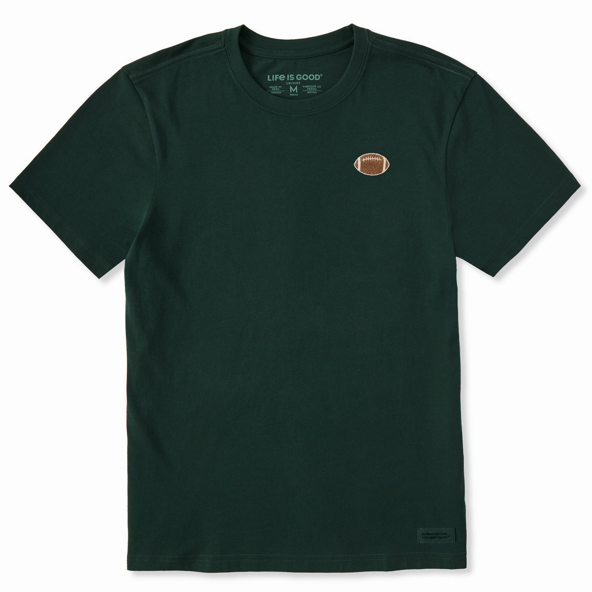 Durable Stitching Active Layer Fit Men's Football Embroidery Short Sleeve Crusher Tee