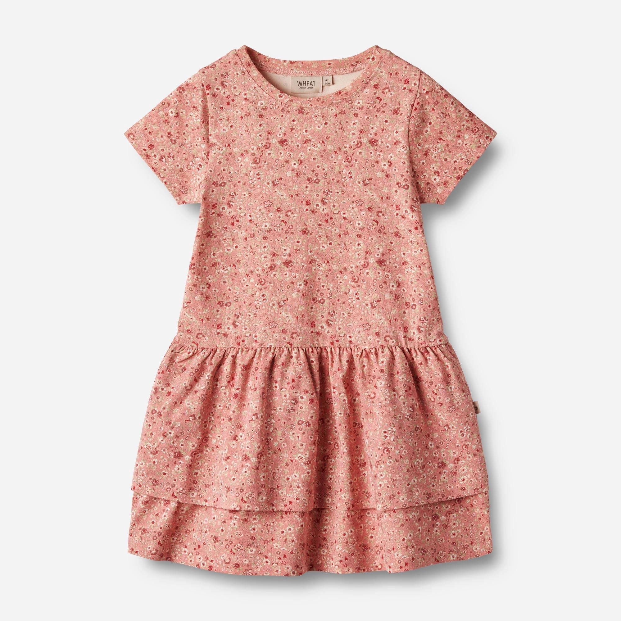 Cozy Texture Jersey Dress S/S Johanna - rosette flowers