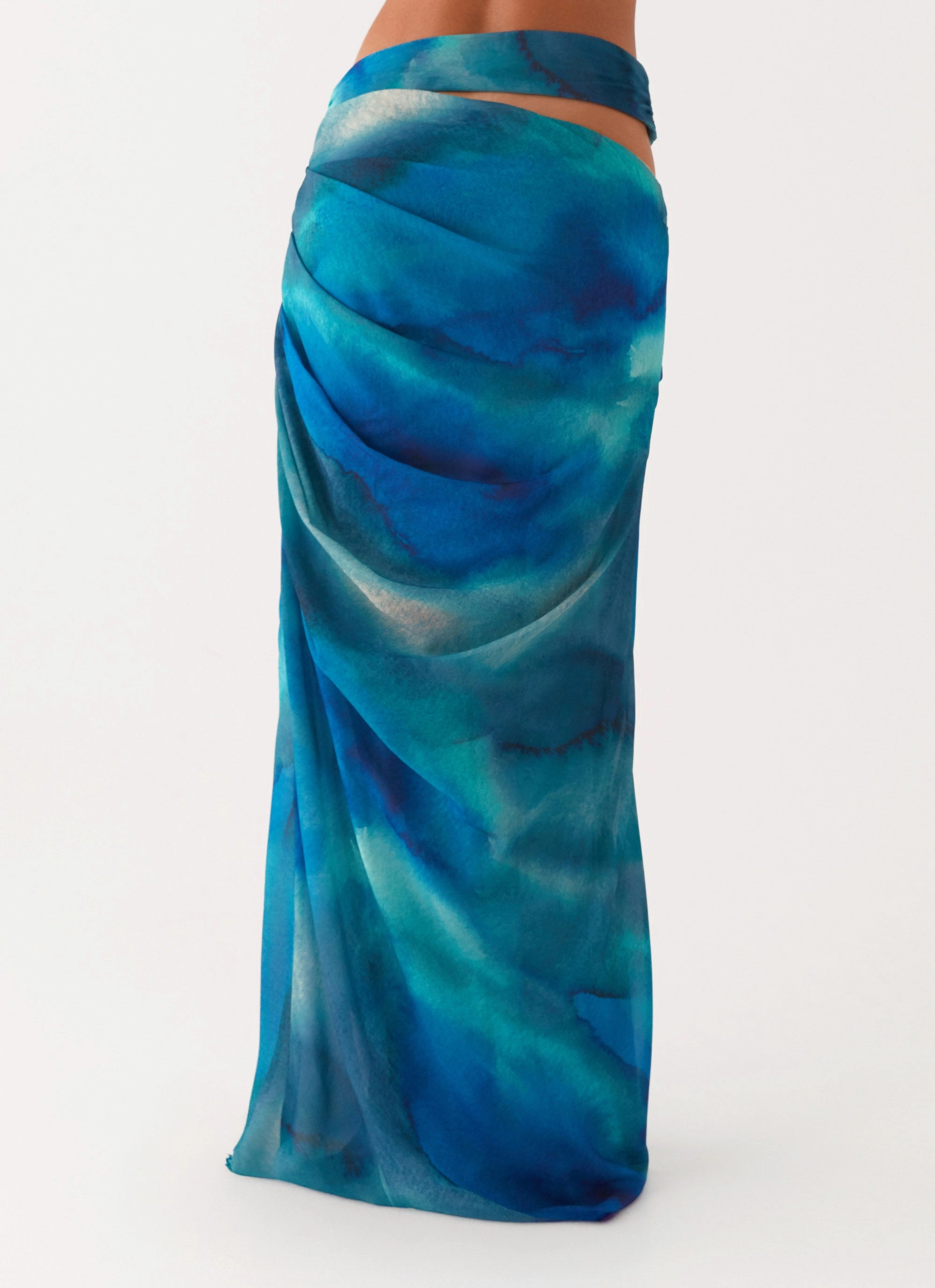 Style Preview Urban Edge Austin Cut Out Maxi Skirt - Blue Tie Dye