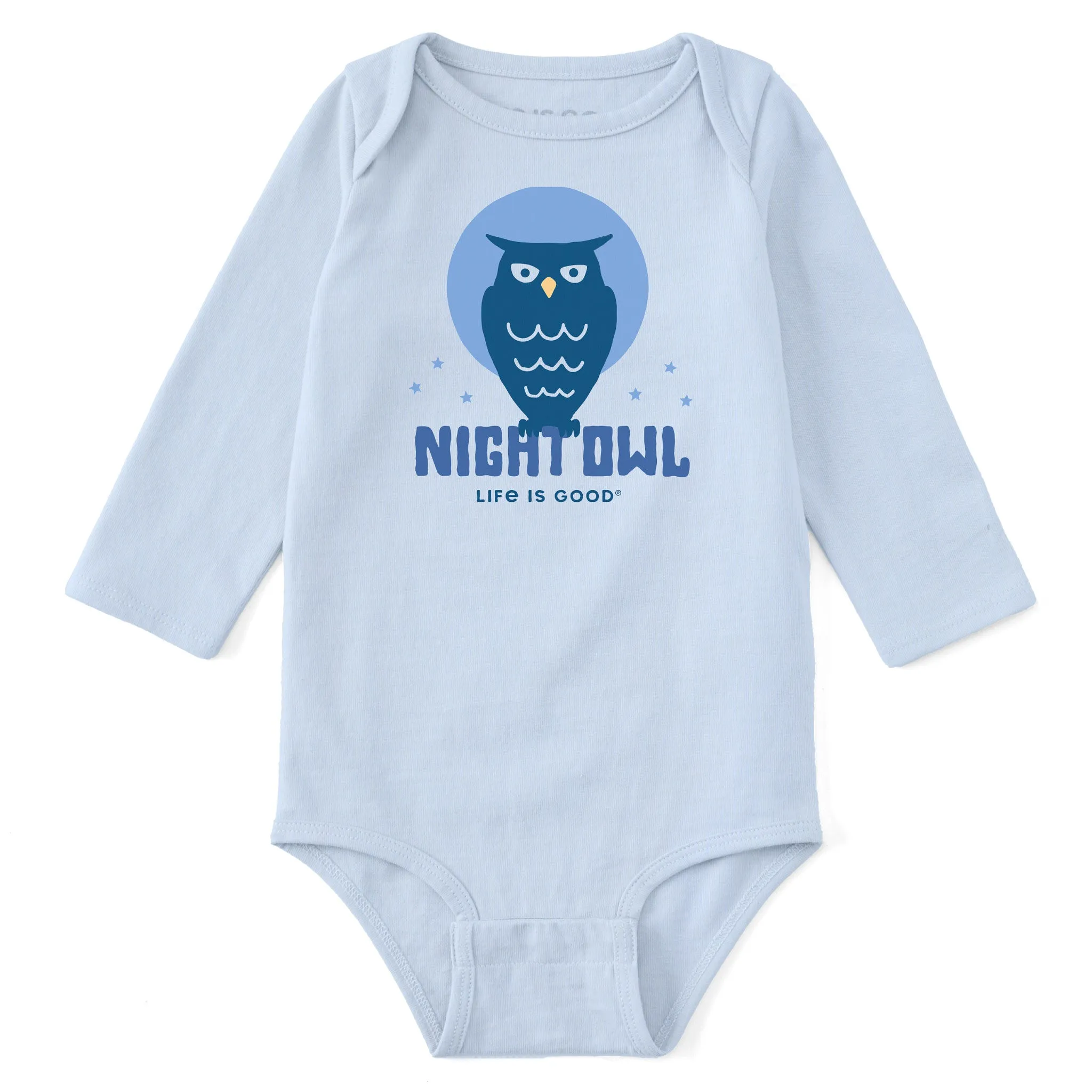 Casual Comfort Wear Baby Crafty Night Owl Clean Long Sleeve Crusher Baby Bodysuit
