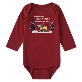Modern Comfort Style Baby Wagging Wonderland Rocket Long Sleeve Crusher Baby Bodysuit