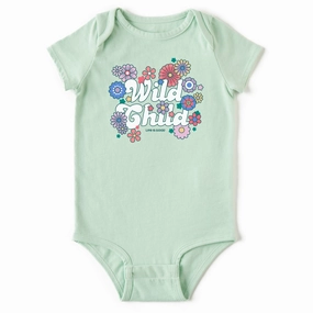 Breathable Wear Fit TaglessDesign Baby Hippy Wild Child Short Sleeve Crusher Baby Bodysuit