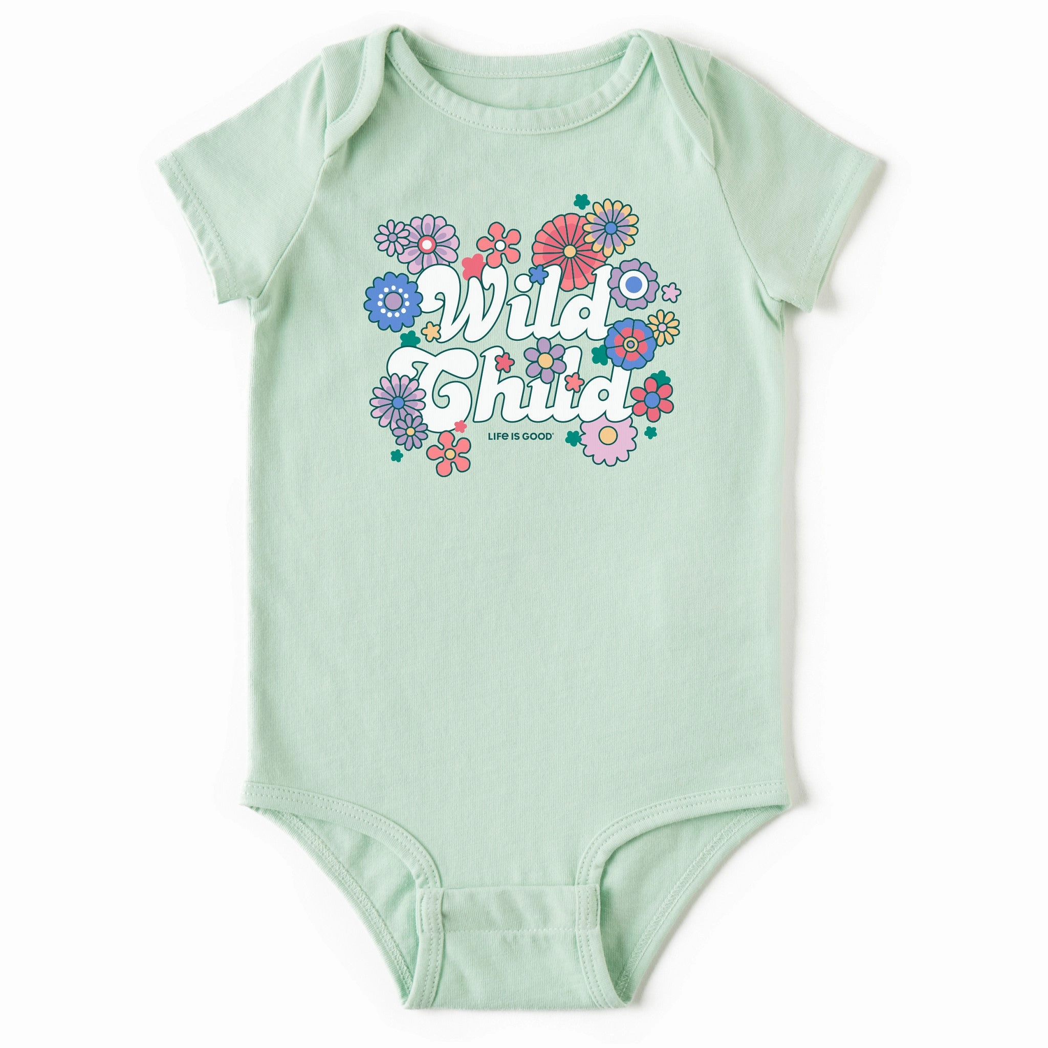Baby Hippy Wild Child Short Sleeve Crusher Baby Bodysuit dry cleanable Active Style Trend