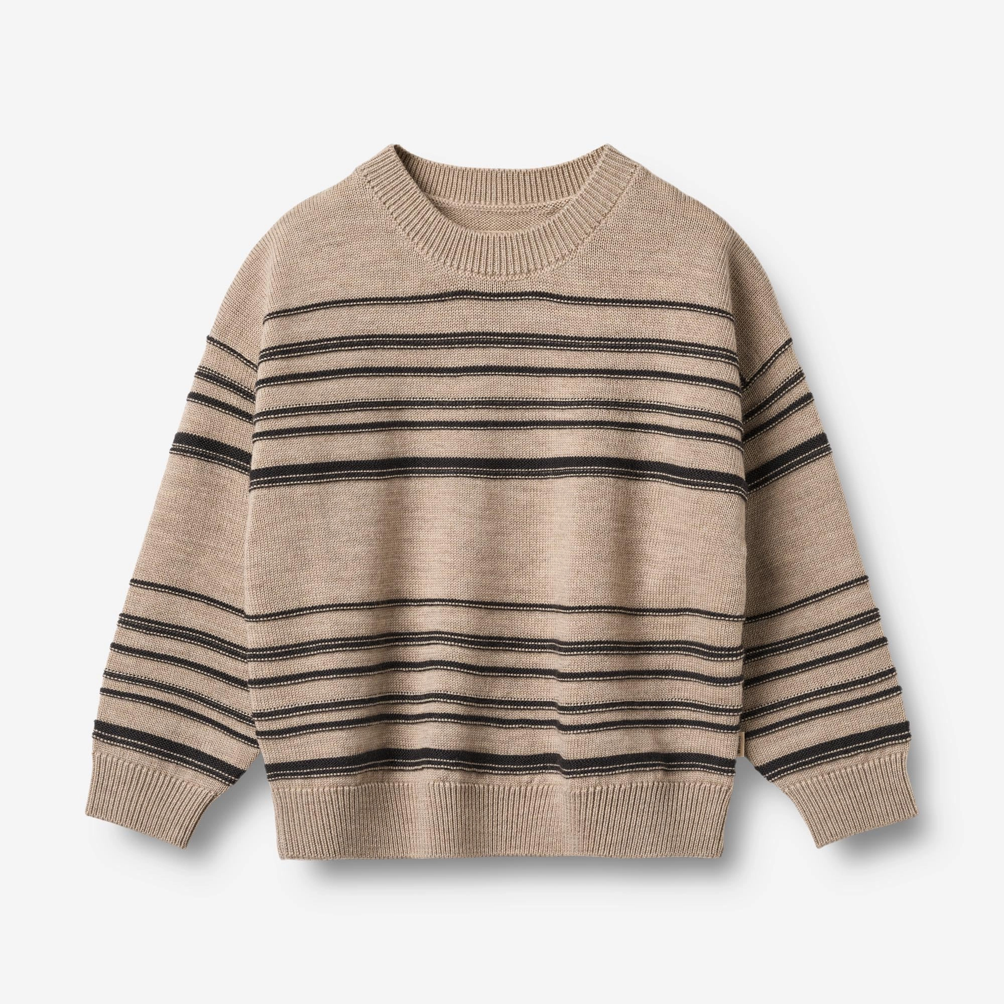 Knit Pullover Flores - sand black stripe Sweater Care Guide