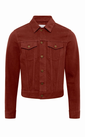 Preppy Solid Barry Trucker in Burnt Sienna Recycled Cotton Denim