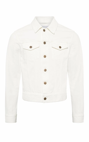 Barry Trucker in White Recycled Cotton Denim Thermal regulation