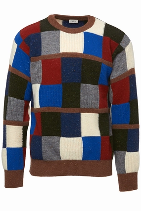 Basket Patched Crew Casual Knit